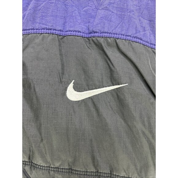 Vintage Nike Vest Large Youth (14-16) Zip Up Purple And Black Puffer Vest 90’s - Picture 2 of 14